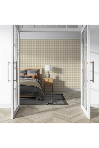 dreamwall 3D Ekose Desenli Tek Parça Duvar Kağıdı -Isı ve Ses Yalıtımı Yırtılmaz