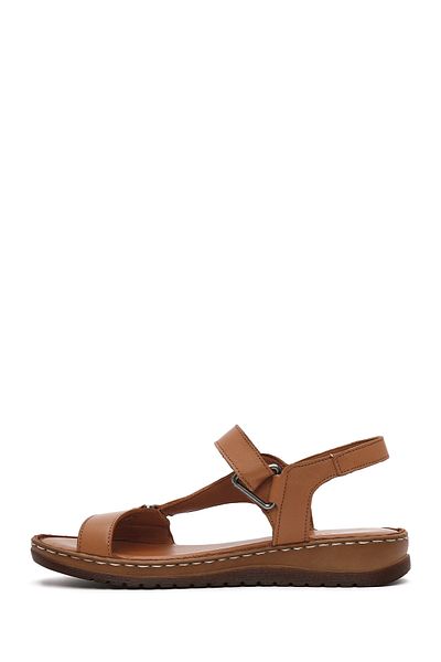 Derimod Women's Tan Leather Comfort Sandals 25Sfd 340518