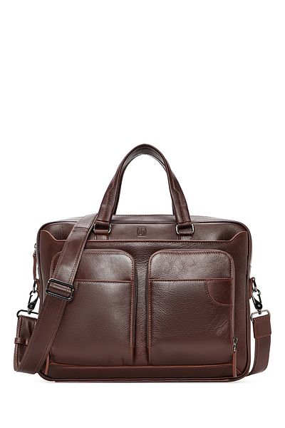 Derimod Men's Brown Long Strap Leather Briefcase 24Wbd3608Ft