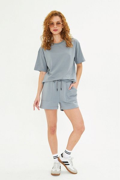 The Champ Clothing Cotton Relax Comfort Oversize Women's T-Shirt and Shorts Set