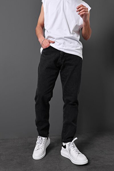 Slatra Men's Black Stone Boyfriend Pants