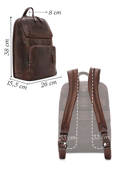 Derimod Men's Brown Leather Backpack 24Wbd3610Cr