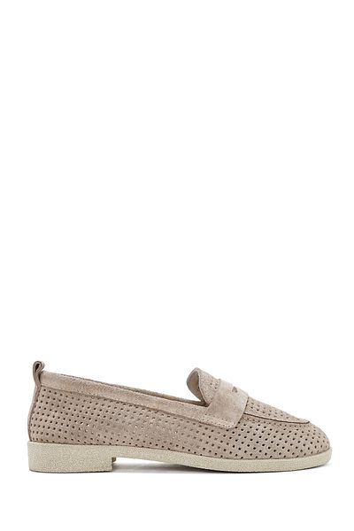 Derimod Mocasini de dama din piele intoarsa bej 25SFD 510410