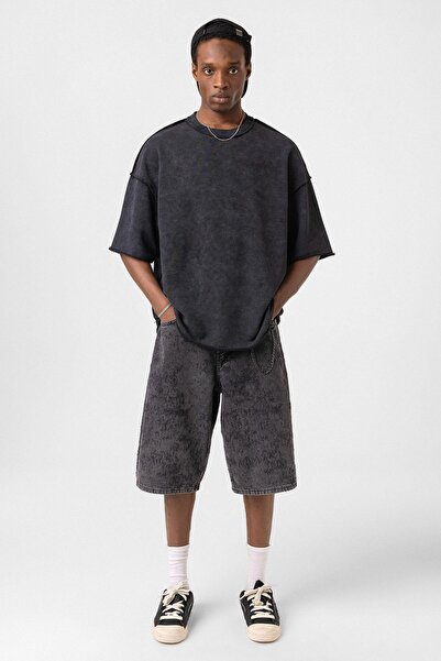 VAMOSCLO Μαύρο μπλουζάκι Oversize