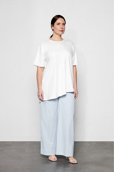 LUOKK Avalon Large Size Short Sleeve Ecru Blouse