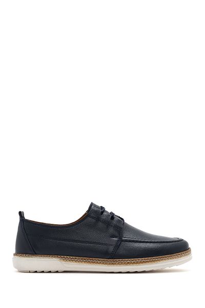 Derimod Men's Navy Blue Leather Casual Shoes 25Sfd 674218