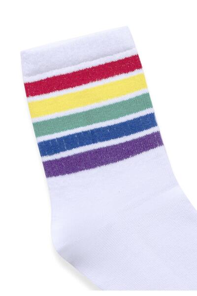 VAMOSCLO Раирани чорапи, бели