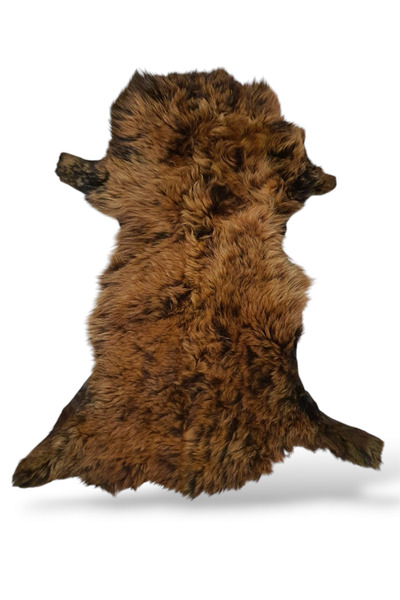 Ottoman Pouffe Hakiki Gerçek Deri Kıvırcık Tüylü Tigrado Koyun Postu 62x76cm,...