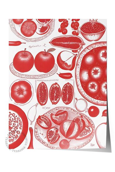 Postifull Unframed Poster, Pomegranate, Comfort Series Kitchen Wall Poster, No:109159