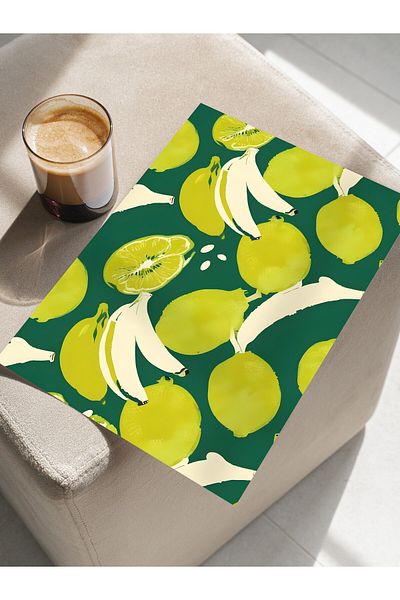 Postifull Frameless Poster, Limes with Banana, Comfort Series Kitchen Wall Poster, No:109122