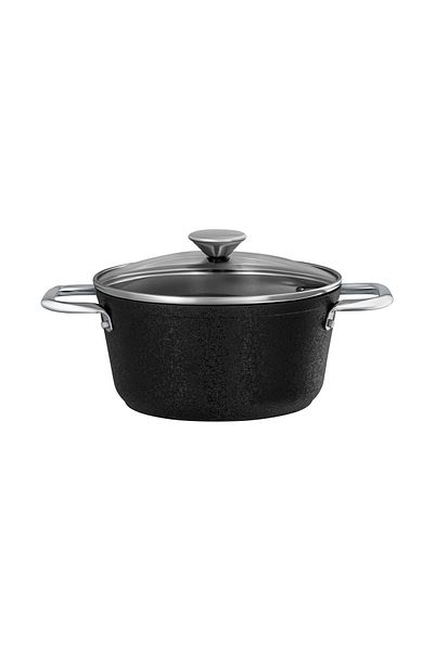 Madame Coco Noir Titanium Deep Pot - Black - 24 cm