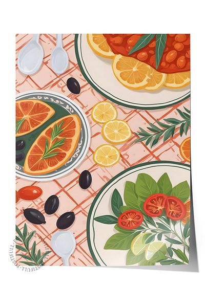 Postifull Unframed Poster, Frutis with Vegs, Comfort Series Kitchen Wall Poster, No:109154