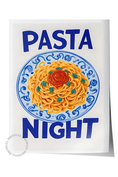 Postifull Frameless Poster, Cake Night, Comfort Series Kitchen Wall Poster, No:109082