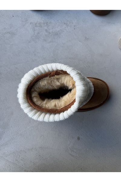 Cappmoda AYK-1013 Μαύρες μπότες με ψηλή σόλα με λεπτομέρεια από γούνα
