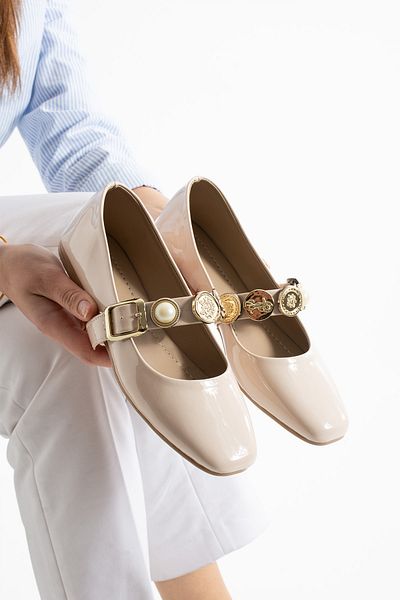Moda Devrin Γυναικεία Μπεζ Αξεσουάρ Μπαλαρίνας Παπούτσια για το σπίτι και το εξωτερικό