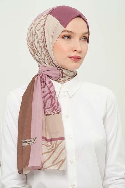 Madame Polo Printed Patterned Shawl Multicolor Light Fiber Blended Wrinkle Free 75X180 cm