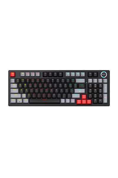 T-WOLF T50 Wired Gaming Keyboard, 97 Keys Blue Switch Mechanical Keyboard with Rgb Backlit and Multimedia