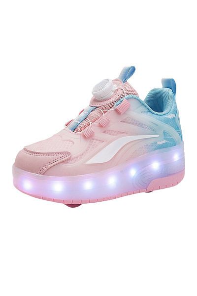 ETG Unisex Kids Roller Skates Shoes USB Charging, Girls Boys LED Roller Skate Shoes