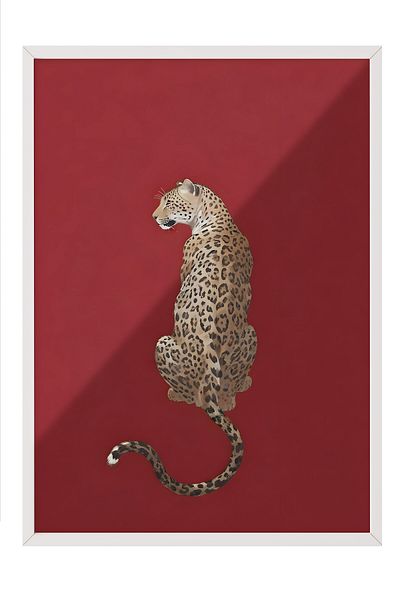 Postifull Pictură cu cadru alb, leopard, pictură de perete pentru bucătărie din seria Comfort, NR:108954