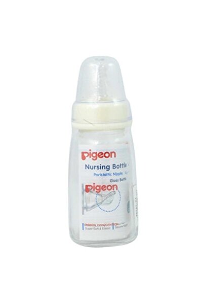Pigeon زجاجة رضاعة زجاجية K4 سعة 120 مل مع غطاء شفاف