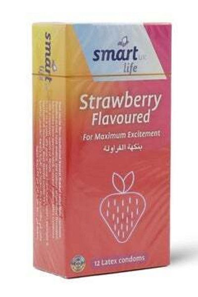 smart uk life Smart Yuki Life Strawberry Flavored Condoms Pack of 12