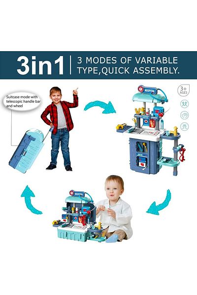 COOYA Doctor Set for Children with Hearing Aids and Medical Tools, for 3-6 Years of Boys and Girls, Gift