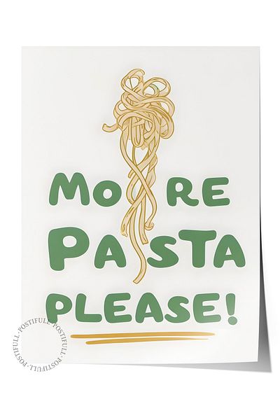 Postifull Frameless Poster, More Cake Please, Comfort Series Kitchen Wall Poster, No:109151