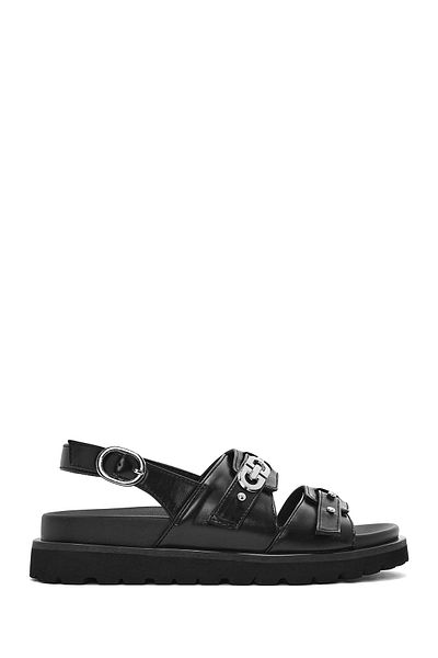Derimod Women's Black Buckle Sandals 25Sfe 401618