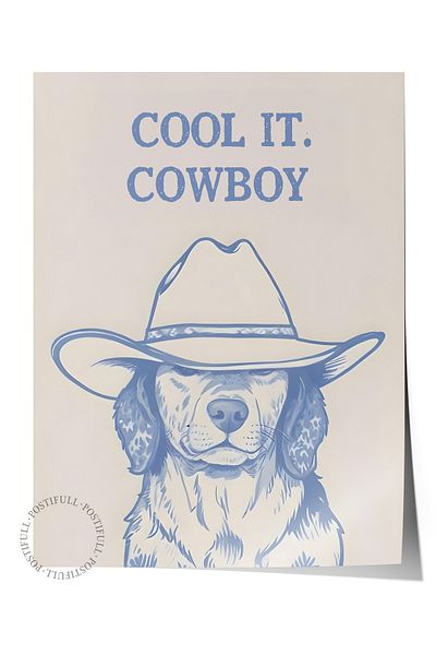 Postifull Poster fără încadrare, Cool it Cowboy, Poster de perete de bucătărie din seria Comfort, NR: 108930