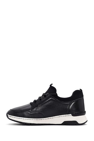 Derimod Women's Black Lace-Up Thick Sole Leather Sneaker 25Sfd 500918