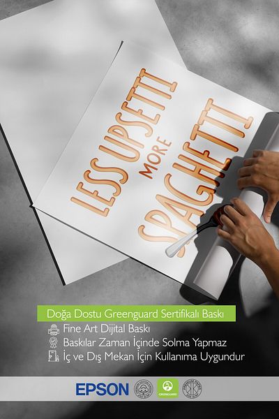 Postifull Poster fără încadrare, Less Upsetti More Spaghetti, Poster de perete de bucătărie din seria Comfort, NR:109142