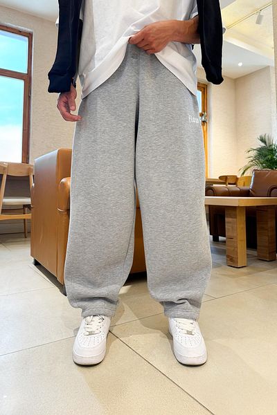 Flaw Wear Flaw Atelier Embroidery Leg Gray Melange Sweatpants
