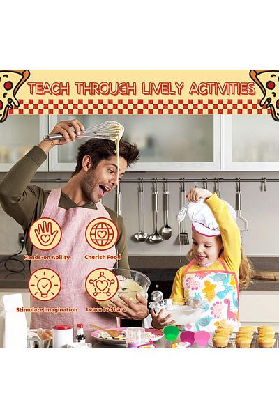 COOYA 26Pcs Kitchen Pretend Toys, with Dinosaur Apron & Hat Cooking Chef Dress Up Toys, for Kids