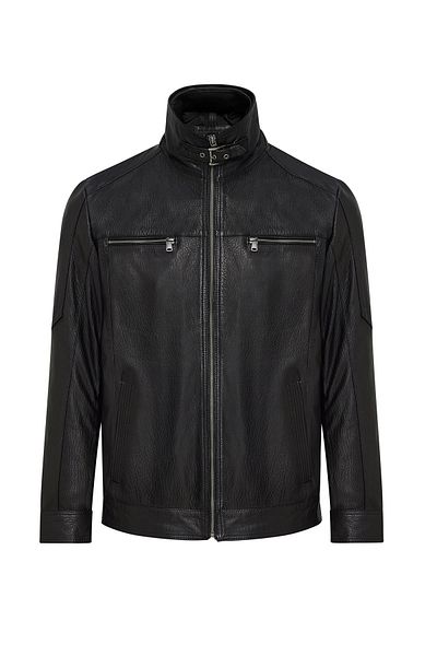 Derimod Mateo Men's Black Leather Jacket 24Wge65352H
