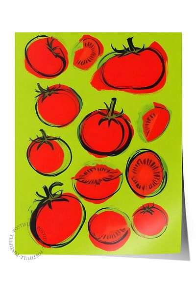 Postifull Unframed Poster, Tomatoes, Comfort Series Kitchen Wall Poster, No:109099