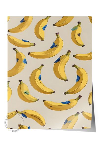 Postifull Frameless Poster, Bananas, Comfort Series Kitchen Wall Poster, No:109140