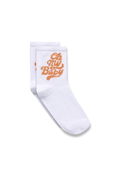 VAMOSCLO Printed Socket Socks White