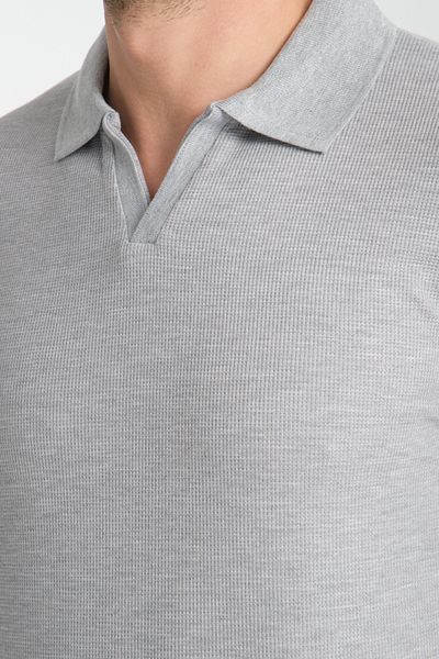 Frappoli Ανδρικό μπλουζάκι με λαιμόκοψη με βάφλα Comfort Fit - 100% βαμβάκι