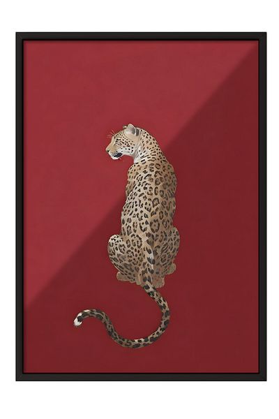 Postifull Pictură cu cadru negru, leopard, pictură de perete pentru bucătărie din seria Comfort, NR: 108954
