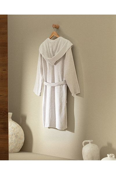 Madame Coco Μπουρνούζι Unisex - 100% βαμβάκι, Συνδυασμός Unisex με πόρτα (μπεζ)