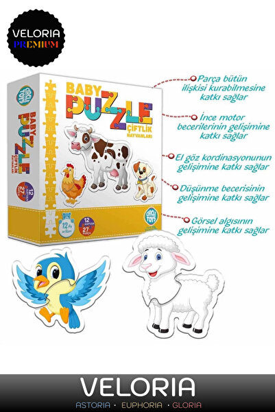 Genel Markalar Premium Zeka Geliştiren Eğitici Öğretici El Göz Koordinasyon Baby Puzzle Çiftlik Hayvanları Oyunu