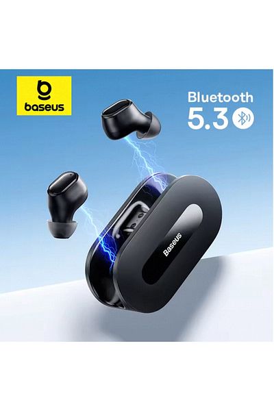 Baseus Black Baseus Bowie EZ10 Wireless Earbuds 10mm Drivers Bluetooth 5.3 Earphones 25Hrs Long Battery Lif