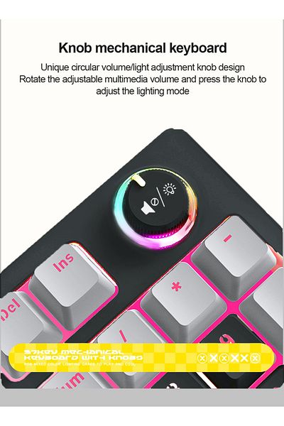 T-WOLF T50 Wired Gaming Keyboard, 97 Keys Blue Switch Mechanical Keyboard with Rgb Backlit and Multimedia