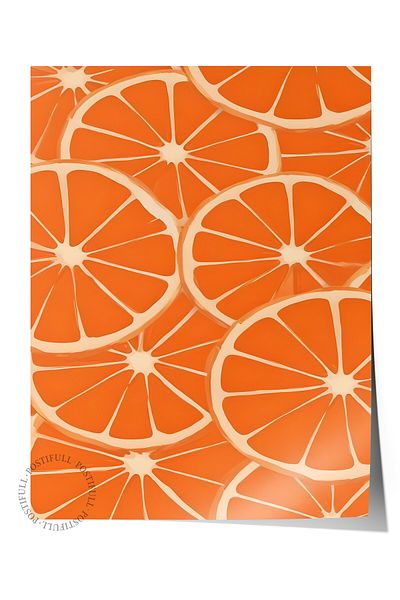 Postifull Frameless Poster, Orange, Comfort Series Kitchen Wall Poster, No:109131