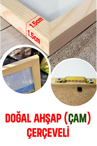 kutuTR Dekorize Mdf Tablo Seti 3 Parça 3 Mm - Çerçeveli Salon Oturma Odası Için İslami Duvar Dekoru 3029