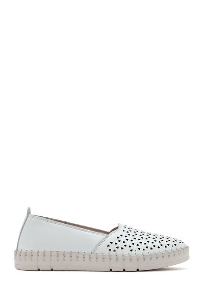 Derimod Women's White Leather Comfort Loafer 25Sfd 500418