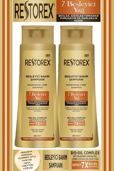 Restorex 500 ml X 2 Pieces 7 Oil Nourishing Care Shampoo