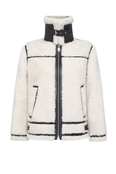 Derimod Verbier Women's Beige Teddy Coat 24Wgp5290Ff