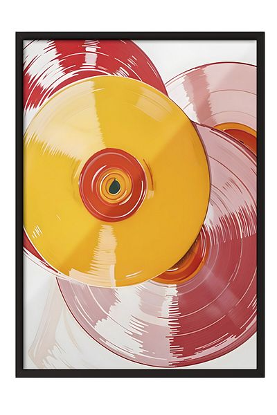 Postifull Pictură cu cadru negru, Vintage Record Eclectic, Pictură de perete pentru bucătărie din seria Comfort, NR:108941