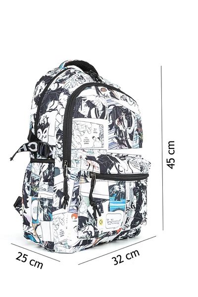 Alanç Gift Rucsac supradimensionat rezistent la apă cu model anime/carte de școală și caiet anime